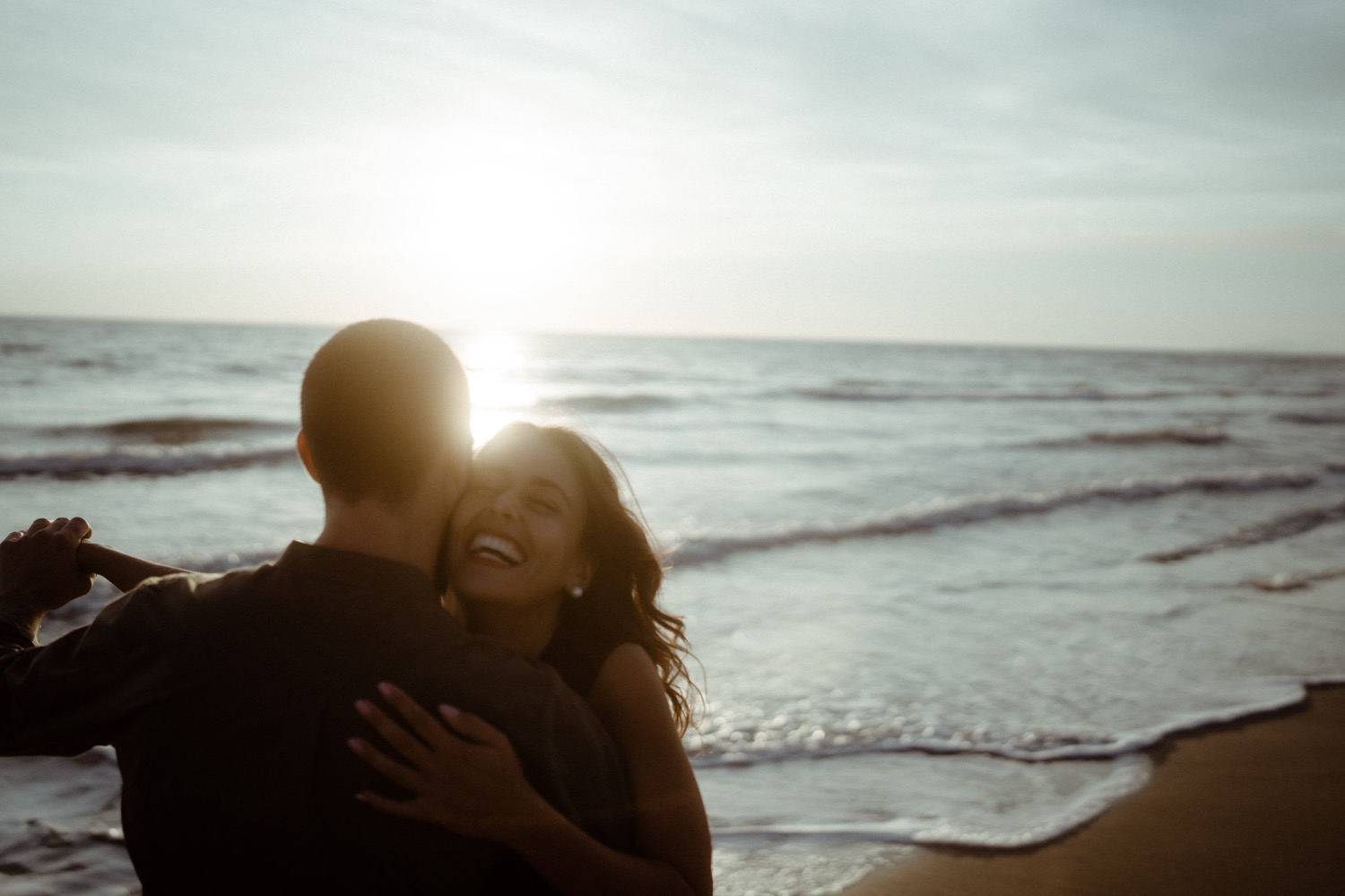 Happy Young Couple Posing Sea Beach Stock Photo by ©NewAfrica 215787108